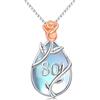 Generic Midir&Etain - Ciondolo per 80° compleanno, donna, in argento Sterling 925, con pietra di luna, per mamma, nonna, donna