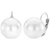 Traveller Orecchini a monachella - Perla - 16 mm - Bianco - Platinato - 901716, Placcato