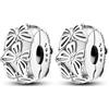 CYCUFF Clip Distanziatore Charm per Bracciale 925 Argento Sterling Pave Cubic Zirconia Clip Clasp Stopper Bead Charm Regalo per Donne Famiglia Amici (farfalla danza Clip-2)