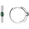 JO WISDOM Orecchini Cerchio Argento 925 Donna con AAA Zirconia Cubica Può Birthstone Colore Smeraldo