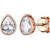 Silvora Orecchini a Bottone in Argento Sterling per Donna a Forma Goccia d'Acqua/Diamante Piccoli Orecchini a Bottone Minimalismo AAA Zirconia Cubica Antiallergico Non Sbiadire