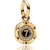 Doyafer 925 Argento Dorato Lucky 7 Ciondolo Compatibile Con Braccialetto Donna Collana Ciondolo Regalo Per Gli Amici