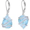 POPLYKE Larimar/labradorite/opale/turchese orecchini per le donne in argento Sterling a goccia a goccia, gioielli regalo per le donne, m, Argento sterling, Nessuna pietra preziosa