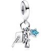 Simphman Estate Oceano Sterling 925 Charms Dangles Granchio tartaruga polpo mare per braccialetti e collane Cadeaux per donne donne donne famiglia e amici, one size, Metallo, Zirconia cubica