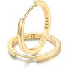 FaithHeart Orecchini Argento 925 16MM Orecchini Oro a Cercio Leggeri Cartilagine Ipoallergenico Piercing Orecchino Donna Argento Nero Oro