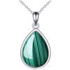 POPLYKE Collana di malachite per donne Collana a goccia in argento Sterling Gioielli di malachite Regalo per ragazze (Malachite)