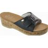 Scholl WAPPY LEATHER WOMENS MEMORY CUSHION NAVY BLUE 36