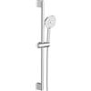 YEAUPE PRO Barra di Scorrimento 70CM per Doccia, YEAUPE PRO Asta Doccia Saliscendi con Doccetta, Tubo Flessibile, Supporto per Doccetta, mensola doccia, Montaggio a Vite, bianco/Cromo