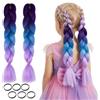 dellyy Ciocche di Capelli, dellyy 2 Pezzi di Extension a Trecce da 24, Capelli Sintetici da Intrecciare, Viola, per Trecce Box Braid