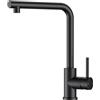 FORIOUS Rubinetto Lavello Cucina Nero, Miscelatore Cucina con Beccuccio Rialzato, Rubinetti Cucina per Lavello in Acciaio Inox a Forma di L, Rubinetto con Maniglia Singola, Girevole a 360°