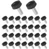 CoCud Manopole Zigrinate Vite Testa Zigrinata, Filettatura Maschio M5 x 12mm, Vite Serraggio Testa Tonda Nera Perno Filettato Impugnatura Manuale, (Applicazioni: Torni Macchinari), 30Pz