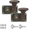 LWZko 2 Pezzi Ganci a scrocco in Bronzo Antico, Serratura Valigia Antica Chiusura con Viti Fermi Decorativi, Cerniere e Chiusure per portagioielli, per Bagagli Baule, Cassette di Legno Armadi Portagioie