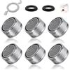 Nevoluxer 6 pz. Rompigetto M24 Aeratore Rubinetto con Filtro Acqua in Acciaio Inox e ABS per Cucina e Bagno, 2 Guarnizioni e 1 Chiave Cromata
