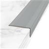 Zayejod Listello Antiscivolo per Scale a Bordo Arrotondato, Bordo Autoadesivo in Vinile per Gradini - Profilo in PVC Anti-Slip per Sicurezza Familiare (50mm/10M, Grigio)