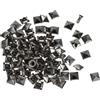 QUARKZMAN 100 Set Quadrati Piramidali Rivetti 6mm Pelle Rivetti Metallo Punte Borchie per Abbigliamento Cinture Borse Scarpe Punk Rock Pistola Nero
