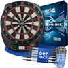 DartPro - Lavagna elettronica per freccette - Lavagna per freccette con 6 freccette [utilizzabile senza fili] - Innovativa macchina per freccette con 65 varianti - Freccette per 1 a 8 giocatori