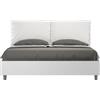 ITYHOME - Letto matrimoniale contenitore 160x190 bianco frassino cuscini Pelle finta bianco Egos Antea