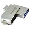 Integral Chiavetta USB 3.0 tipo C da 64 GB, 360 Dual e tipo A con custodia in metallo massiccio, velocità di trasferimento veloci e semplicemente Plug & Play