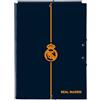 safta Real Madrid, 24/25, raccoglitore a fogli con 3 fogli, ideale per bambini di diverse età, comodo e versatile, qualità e resistenza, 26 x 36,5 cm, colore blu marino