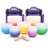 KVKA Set di campane tibetane in cristallo, da 15,2 a 30,5 cm, quarzo gradiente 432Hz Chakra per guarigione sonora, yoga, meditazione, rilassamento, riduzione dello stress con borsa da trasporto