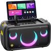 Ikarao Macchina per Karaoke Ikarao per Adulti, Schermo 13,3 per Testi, Sistema PA All-in-One, 2 Microfoni Wireless, 460W Bluetooth per Feste, Uscita HDMI per TV (Break X1)