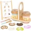 UMU Coffee to Go - Set di servizi da caffè per bambini dai 3 anni in su, 15 pezzi, accessori per gioco di ruolo, in legno e barista