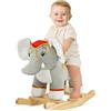 FUNLIO Cavallo a Dondolo Elefante Thai per Bambini 1-3 Anni, Dondolo Elefante Grigio Carino ed Eleganter, Animale a Dondolo di Peluche, Facile da Assemblare, Certificazioni CPC