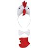 Petitebelle 3D Headband Bowtie Tail Unisex Children 3pc Costume (3D White Hen Chicken)