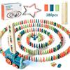 lunule 71Nmly Domino Train Toy Set con 180 Blocchi Domino Automatic Domino Laying Electric Train with Sound Kids Educational Construction And Stacking Toys for Boys Girls