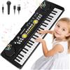 QiquBox Tastiera di pianoforte Bambini Giocattolo 49 Tasti con Microfono | Elettronico Tastiera per Bambini, Strumento Musicale Giocattolo per Ragazzi e Ragazze 3 4 5 6 7 Anni Regalo