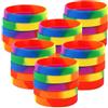 Cosswe 30 braccialetti in silicone arcobaleno, sei braccialetti arcobaleno, per l'inizio della scuola, regali per feste, per colleghi e adolescenti