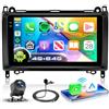 VECHTEL 4G+64G Autoradio Android 15 per Mercedes-Benz B200 2008-2011 B Classe W169 W245 W639 Sprinter Viano Vito, 9'' In-Cell Schermo Tactile co Carplay Android Auto GPS Wi-Fi Bluetooth FM RDS Camera