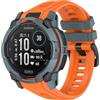 GIOPUEY Cinturini Compatibile con Garmin Instinct 3 50mm, Morbido Silicone Cinturino [Resistente all'Usura] [Traspirante] - Orange/Blue