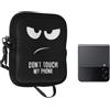 kwmobile Custodia per Smartphone Pieghevole XXS - 3/3,5 - Astuccio Portacellulare a Sacchetto XXS - Protezione in Neoprene con Cerniera - Don't touch my phone
