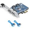 10Gtek 2 Port eSATA3.0 or 2 Port SATA3.0 PCIe SATA Expansion Card, PCIe 2.0 x1 Non-Raid Controller Card with ASMedia ASM1061, Support SSD and HDD, Support Windows 10/11, Linux, VMware