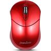 Perixx PERIMICE-802R Mouse Wireless Bluetooth - Design compatto e portatile per Windows, macOS, iOS e Android - Sensore ottico 1200 DPI - 98 × 61 × 34 mm - Rosso