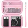 Supmay Custodia di viaggio dura per fotocamera digitale Fujifilm X100VI/ X100V/ X100F/ X100S/ X-E5, custodia di archiviazione fotocamera digitale con tasca in rete per batterie, cavo USB, Rosa