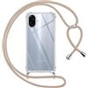 Pnakqil Cover per Samsung Galaxy A07 4G con Cordino, Trasparente Custodia con Laccio Tracolla Cellulare Girocollo Collana Protettiva per Samsung Galaxy A07 4G 6,7 Pollic, Khaki
