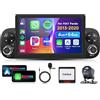 VECHTEL 4G 64G VECHTEL 7Autoradio Bluetooth per FIAT Panda 2013-2020 Carplay Android Auto,DSP EQ,Wifi GPS Navi,RDS/FM Radio 2 din con Retrocamera AHD