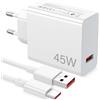 ETCMY 45W Caricatore Rapido Adattatore USB per Redmi Note 14 Pro 14 13 12 POCO X7,Caricabatterie Turbo con 6A Cavo USB C 1m per Xiaomi Pad 6 11i 11 Lite Redmi Pad SE Pro Redmi 14C 13C 12C 14 13 A3 POCO C75