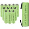 CITYORK Batterie AA ricaricabili NiMH da 1,2 V, 2200 mAh, con linguette, ad alta capacità e progettate per pacchi batteria, confezione da 12 (12 pezzi)