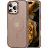 Nekiyo Tech Progettato per iPhone 16 Pro Max con custodia Aerospace-Grade Aluminum Lens Guard, Protezione militare contro cadute Design sottile traslucido opaco con copertura anti-impronte 6.9 Oro del deserto