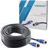 VSG Prolunga per videocamera da retromarcia, 4 Pin, Varie Lunghezze 10 m Nero