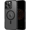 Nekiyo Tech Progettato per iPhone 16 Pro con custodia Aerospace-Grade Aluminum Lens Guard, Protezione militare contro cadute Design sottile traslucido opaco con copertura anti-impronte 6.3 Nero
