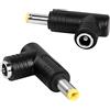 RIIEYOCA Adattatore di alimentazione CC, adattatore CC con angolo di 90 gradi da 5,5 mm x 2,1 mm maschio a 5,5 mm x 2,5 mm femmina convertitore accoppiatore jack per laptop (2 pezzi)