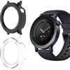 Yenwen Custodia per Nothing CMF Watch 3 Pro Cover, 2 Pezzi HD Anti-Graffio Case, Schermo Vetro Temperato, Silicone TPU Custodia Antiurto Protettiva - Trasparente + Nero