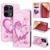 CASAFUNY Cover per Xiaomi Redmi Note 13 Pro 4G, Premium Pelle PU Portafoglio Custodia Magnetica Flip Wallet Case Protettiva Caso con Kickstand Carte Slot per Xiaomi Redmi Note 13 Pro 4G, Rosa