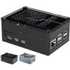 Miuzei Raspberry Pi 5 custodia in metallo supporto PCIe M.2 NVMe SSD Shield Top X1001 / X1003 / X1000 All SSD Expansion Board at The top, custodia per Raspberry Pi 5 8GB 4GB nero