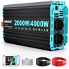 SUDOKEJI Inverter SUDOKEJI 2000W/4000W ad Onda Sinusoidale Pura, Convertitore 12V-230V con Telecomando LCD, Porte USB/Type-C e 2 Prese UE per Solare, Veicoli e Camper