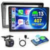 Rimoody 2G+64G Wireless Carplay Android Autoradio per Peugeot 407 2004-2011 9 Pollici Autoradio con Android Auto GPS Navi WiFi Mirror Link Bluetooth FM/RDS/DAB Telecamera Posteriore